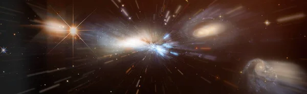 Galassia Stelle Pianeti Ammassi Stellari Nubi Gas Colorate Nello Spazio — Foto Stock