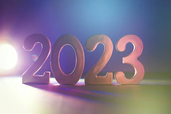 新年快乐2023 2023号数字中的一个符号 庆祝的概念 — 图库照片