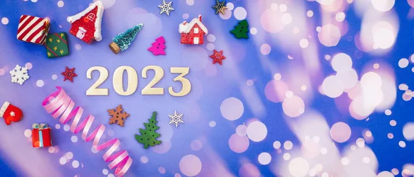 Feliz Ano Novo 2023 Símbolo Número 2023 Com Conceito Celebração — Fotografia de Stock