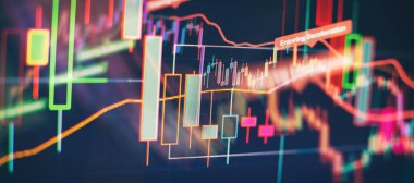 İşadamı, Altın Piyasası, Eski Pazar ve Ticaret Piyasası için yatırım grafikleri analizi üzerinde çalışıyor.