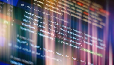 Bilgi işlem. Python kod bilgisayar ekranı. Mobil uygulama tasarımı kavramı.