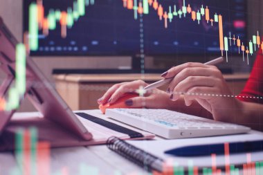 Strategy, investment, business planning chart with indicator
