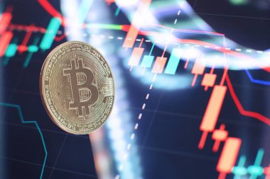 Bitcoin coins with global trading exchange market price chart