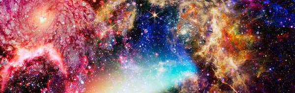 Зірки Планети Галактики Вільному Просторі Яскрава Зоряна Туманність Далекі Галактики — стокове фото