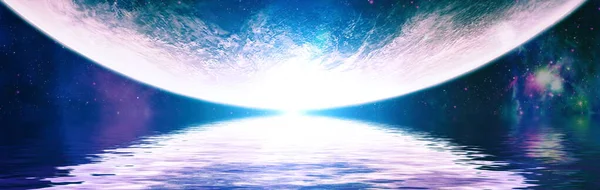 水の中の深い反射空間 星空の宇宙背景テクスチャ カラフルな星空宇宙背景 Nasaが提供するこの画像の要素 — ストック写真