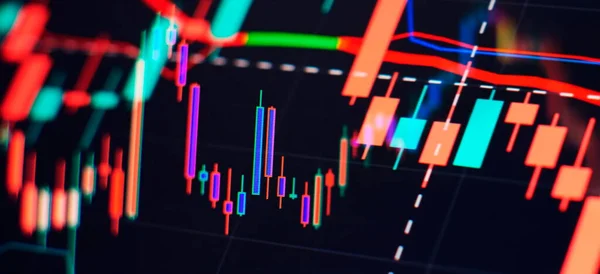 Negociação Ações Criptomoeda Background Charts Instrumentos Financeiros — Fotografia de Stock