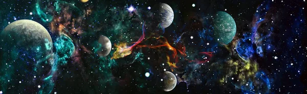 Kosmisch Panorama Van Het Universum Ruimtevaart Fantasie — Stockfoto