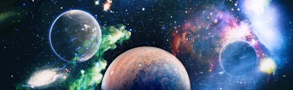 Звезды Планеты Галактики Свободном Пространстве — стоковое фото