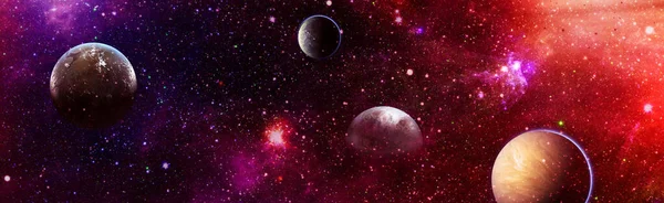 Planeter Awesome Science Fiction Tapeter Kosmiskt Landskap — Stockfoto