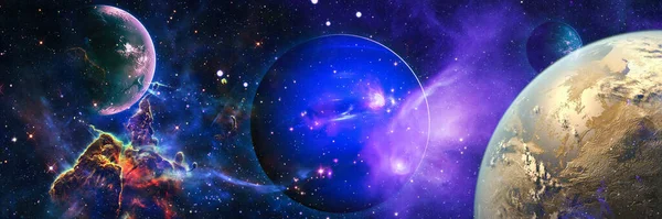 은하의 파노라마 에서의 우주에서 — 스톡 사진