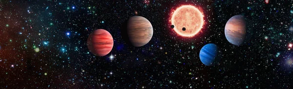 Stjärnor Planet Och Galax Ett Fritt Utrymme Ljusa Stjärnnebulosan Avlägsen — Stockfoto