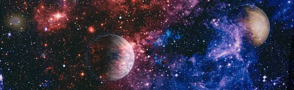 Evrenin Kozmik Manzarası Uzay Yolculuğu Fantezisi — Stok fotoğraf