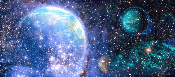 Κοσμικό Πανόραμα Του Σύμπαντος Φαντασία Ταξιδιού Στο Διάστημα — Φωτογραφία Αρχείου