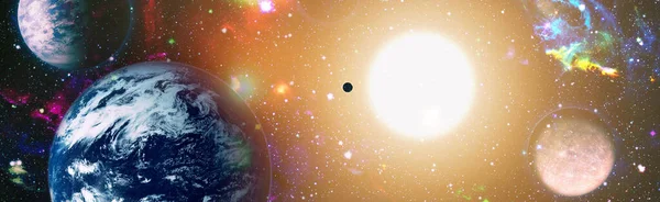 Pământul Din Spaţiu Glob Pamant Stele Nebuloase Fundal Pământul Galaxia — Fotografie, imagine de stoc