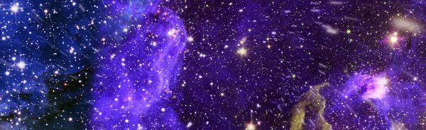 夜空と星 夜空を背景に星と天の川銀河のパノラマビュー宇宙空間ショット — ストック写真
