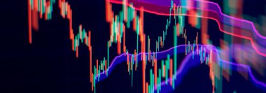 Dijital kripto para biriminin ses ve zaman aralıklarının grafiksel temsili geçmiş fiyat hareketleri