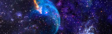 Panorama universe space beautiful science fiction wallpaper . Elements of this image furnished by NASA