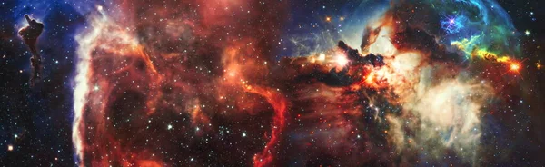 星や銀河とパノラマ宇宙シーン Nasaによって提供されたこの画像の要素 — ストック写真