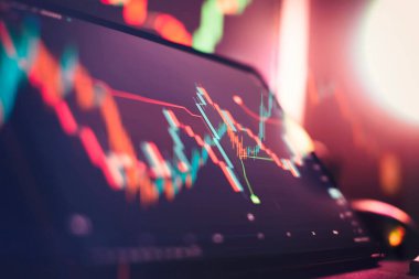 Candle stick graph chart of stock market investment trading. clipart