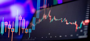 Borsa veya forex ticaret grafik ve şamdan grafiği finansal yatırım kavramı için uygun.