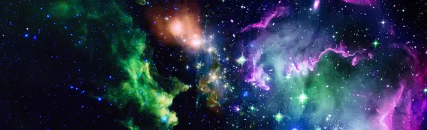 Fondo Espacial Con Nebulosa Roja Estrellas — Foto de Stock