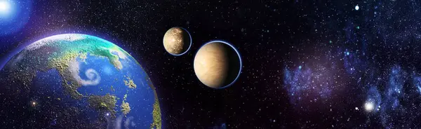 Planeet Aarde Ster Achtergrond Van Melkweg Blauwe Planeet Voor Behang — Stockfoto