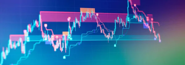 Ekonomisk Graf Med Diagram Aktiemarknaden För Affärsmässiga Och Finansiella Begrepp — Stockfoto