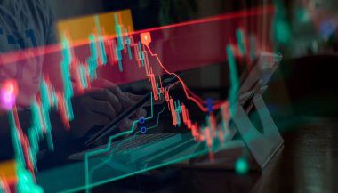 Candle stick graph chart of stock market investment trading. clipart