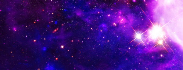 Multicolor outer space. Star field and nebula in deep space many light years far from planet Earth.