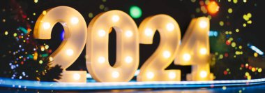 2024 yılının geçmişi. Güzel Panoramik Ağ Pankartı