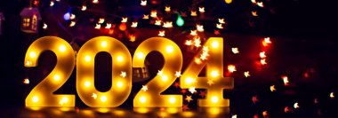 Yılbaşı arifesi tebrik kartı 2024. Mutlu yıllar 2024