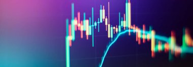 Eğilimleri ve borsayı gösteren elektronik sanal platform