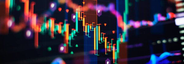 Financial chart with up trend line graph. Wealth management with risk diversification
