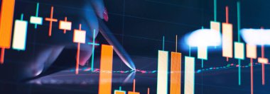 Finansal yatırım konsepti için uygun borsa veya önx ticaret grafiği ve şamdan grafiği. İş fikri için ekonomik eğilimler .