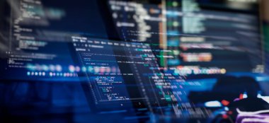 Dijital teknoloji endüstrisi konsepti programlama ve kodlamanın geliştirilmesi