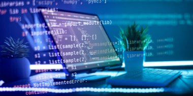 Dijital teknoloji endüstrisi konsepti programlama ve kodlamanın geliştirilmesi