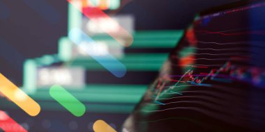 Mum Haritası ve Renkli Piyasa Eğilimleri ile Soyut Ticaret Ekranı