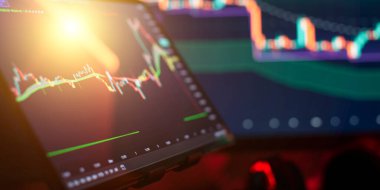 Dinamik borsa şamdan şeması ile soyut finansal ticaret arayüzü
