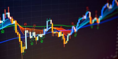 Dinamik borsa şamdan şeması ile soyut finansal ticaret arayüzü