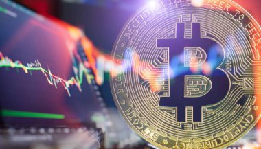Bitcoin, dolar banknotları ve finans piyasası verilerini kullanarak kripto para işlem arayüzü