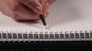 Gelecek planlarını ve yapılacaklar listesini hafta ya da ay için deftere yazıyor. Kadın kalem tutarak planlama yapıyor. Kişisel günlük tutuyorum. Yüksek kalite 4k görüntü
