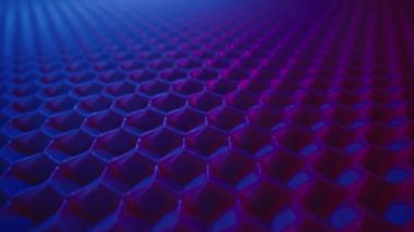 Renkli neon ekstrem makro kaydırıcı balmumu hücreleri yüzeye taşır. Bal tarağı dokusu. Organik arıcılık. Apandisit kavramı, kolektif çalışma. Yüksek kalite 4k görüntü