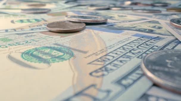 Extreme Macro Amerikaanse Dollars Biljetten Bankbiljetten Contanten Franklins Gezicht Textuur — Stockvideo