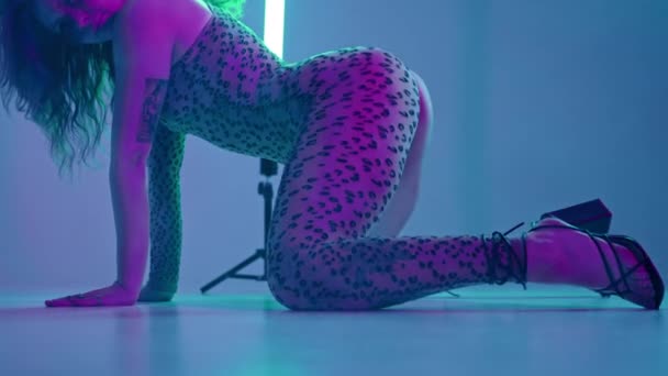 Dans Eden Seksi Kadın Modern Dans Twerk Kız Sallanıyor Poposunu — Stok video