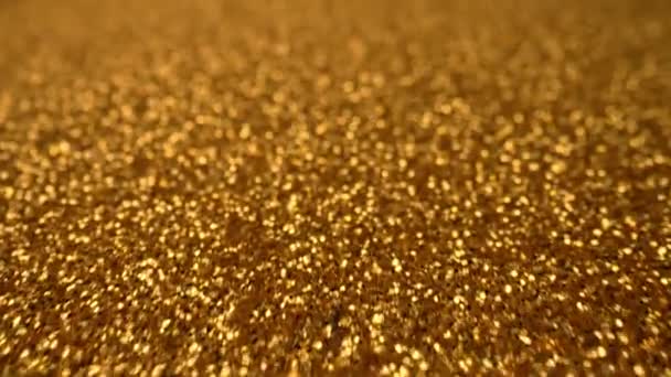 Abstract Gouden Achtergrond Met Glanzende Sprankelingen Glinsterende Deeltjes Oppervlak Feestelijke — Stockvideo