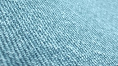 Makro mavi kot kumaş. Kot pantolonda profesyonel dikiş. Günlük kıyafet, yıpranmış kumaş. Tekstil giysilerinin klasik doku yüzeyi. Kaydırıcı Dolly son derece yakın çekim görüntüleri.