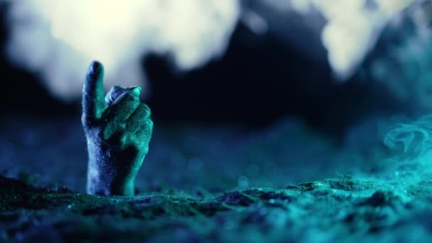 Zombie Mano Hace Señas Con Dedo Pedir Unirse Gesto Invitación — Vídeos de Stock