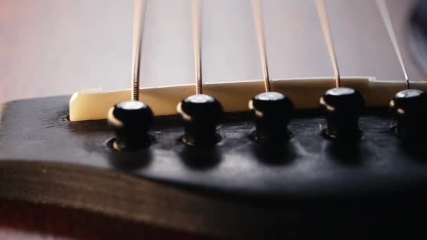 吉他电板上的滑线宏 声音背景 高质量的4K镜头 — 图库视频影像