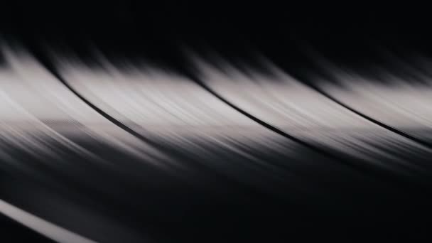 Макро Текстурированные Канавки Вращающейся Виниловой Пластинки Музыкальная Ностальгия Идеально Подходит — стоковое видео