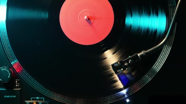 Classic Stylus Needle Traces Grooves Vinyl Record Music Nostalgia Retro — Stock Video